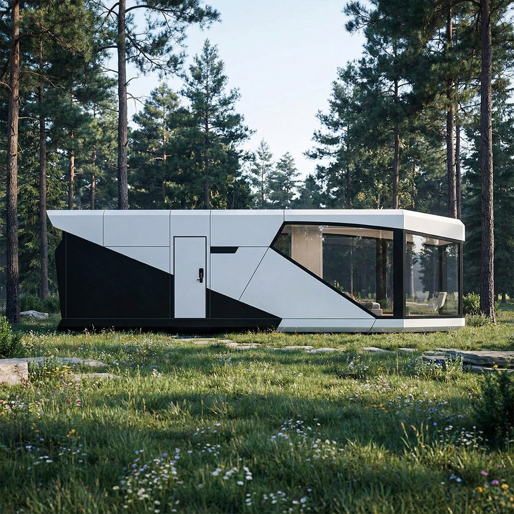 Jednowarstwowa, odpinana kapsuła Apple Cabin o nieregularnym kształcie