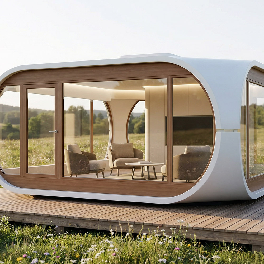Jednowarstwowa, odpinana kapsuła Apple Cabin o nieregularnym kształcie