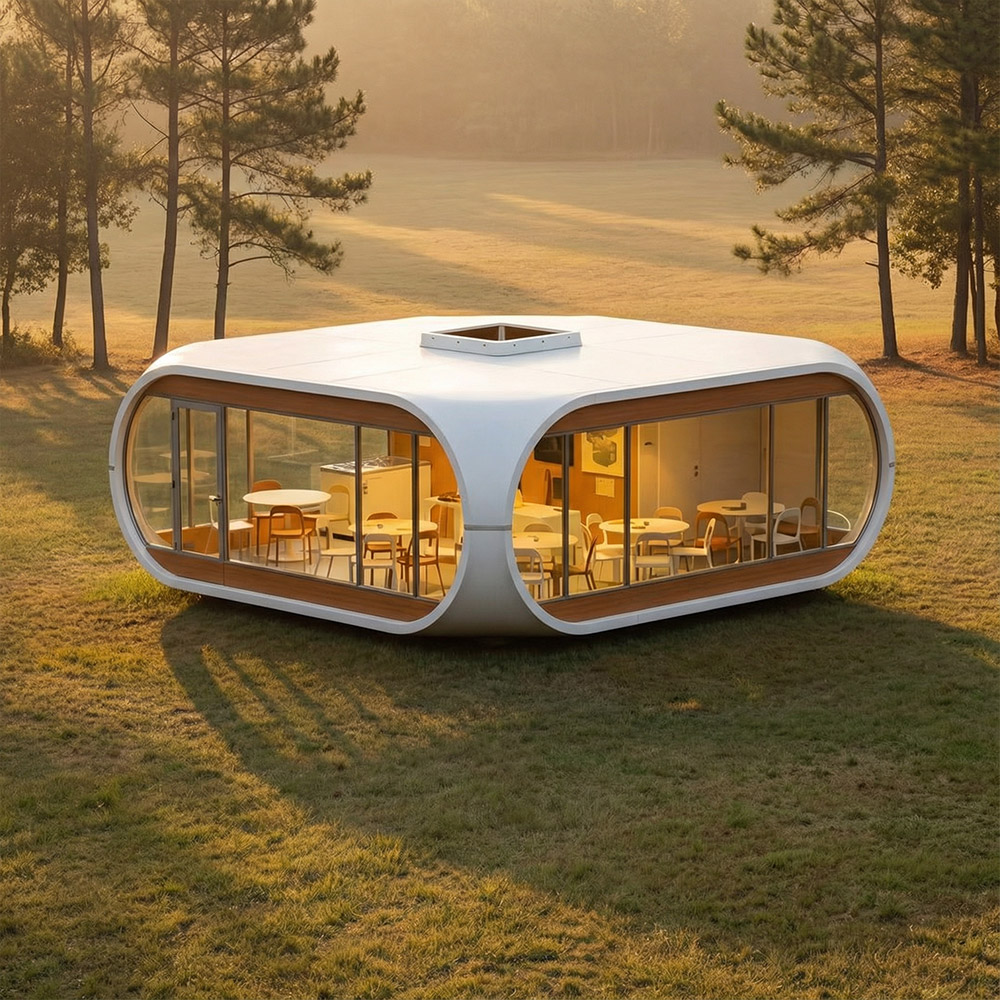 Jednowarstwowa, odpinana kapsuła Apple Cabin o nieregularnym kształcie