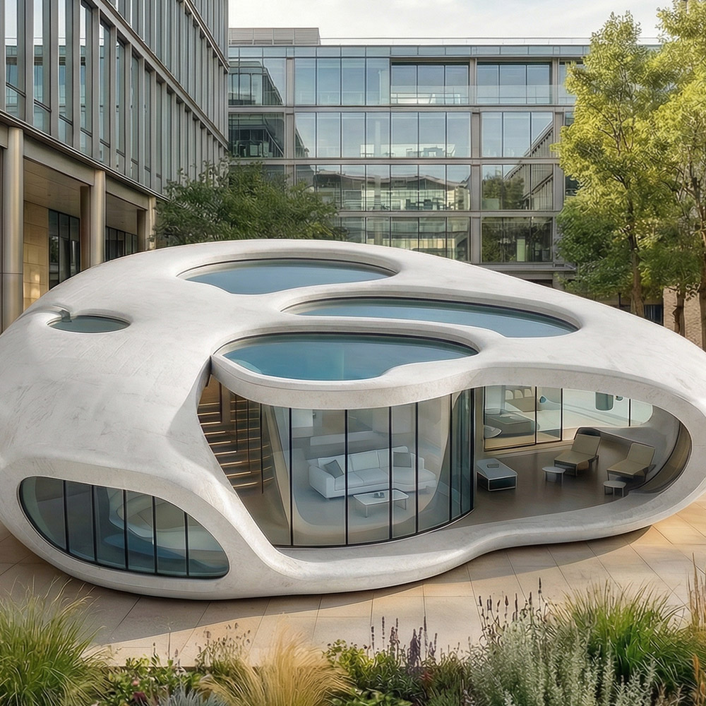 Jednowarstwowa, odpinana kapsuła Apple Cabin o nieregularnym kształcie